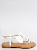 Sandałki japonki z kokardą MEGI WHITE