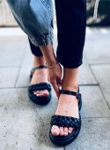 Sandałki na wysokiej podeszwie SHANTI BLACK