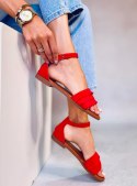Sandałki damskie czerwone S060195 RED