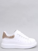 Sneakersy na platformie z cyrkoniami PARKSS WHITE/GOLD