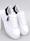 Sneakersy na koturnie z zawieszką LIEZEL WHITE/BLACK