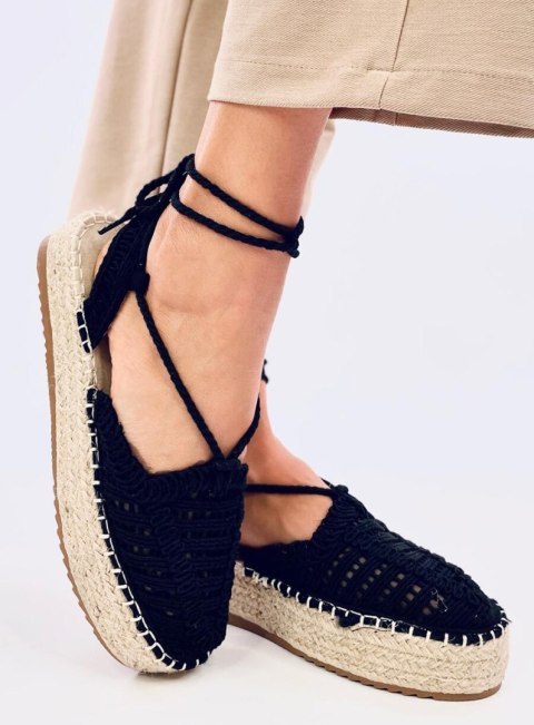 Espadryle damskie sznurkowe YELLA BLACK