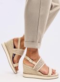 Sandałki espadryle na koturnie DEBEVE BEIGE