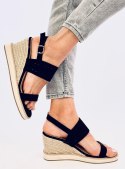 Sandałki espadryle na koturnie DEBEVE BLACK